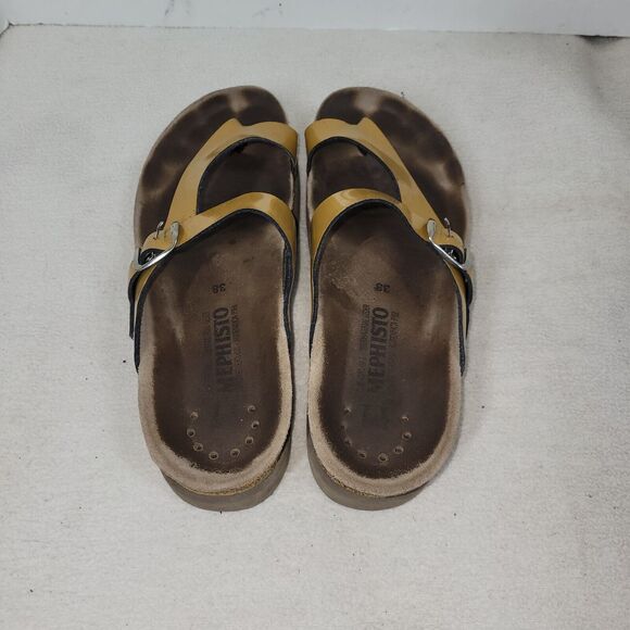 Mephisto Sandals Agacia Red Womens Size 7.5US 38 EU Leather Thong Slip On Shoe - Picture 3 of 16